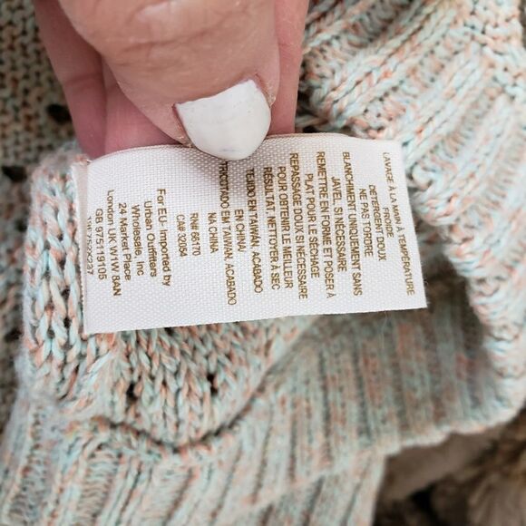 Free people open knit heathered crew neck sweater - Picture 2 of 7